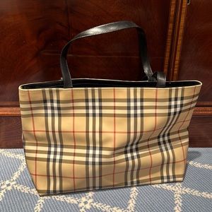 Burberry Tote with Leather Shoulder Straps
